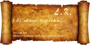 Löwbeer Katinka névjegykártya